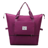 Bolsa Esportiva Mala Feminina Treino Yoga Viagem Espaçosa Cor Roxo Cor Da Correia De Ombro Roxo Desenho Do Tecido Liso