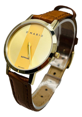 Reloj D Mario Ze32501 Dama Pulso Cuero Cristal Zafiro