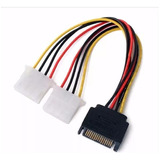 Kit 2 Pçs Cabo Y 1 Sata Macho Para 2 Ide Molex Fêmea 004