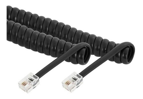 Cabo Espiral Rj11  1,5m Cordão Macho Pt Kit Com 25 Pçs 35242