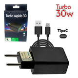 Carregador Celular Rápido Turbo 30w P/ Moto G6 G7 G8 G9 G10