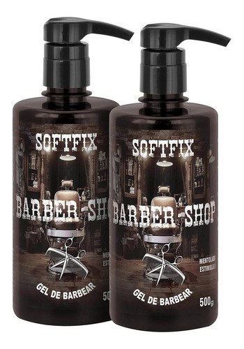 2 Gel De Barbear Softfix Barber Shop - 500g