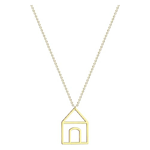 Dije Casa Acero Inoxidable Oro Plata Collar Mujer Hombres