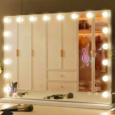 Espejo Maquillaje Vanitii Hollywood Bluetooth 18 Luces Led | Meses sin interés