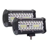 Pack 2 Focos Led Neblinero Barra Recta 144w 40 Led Spot