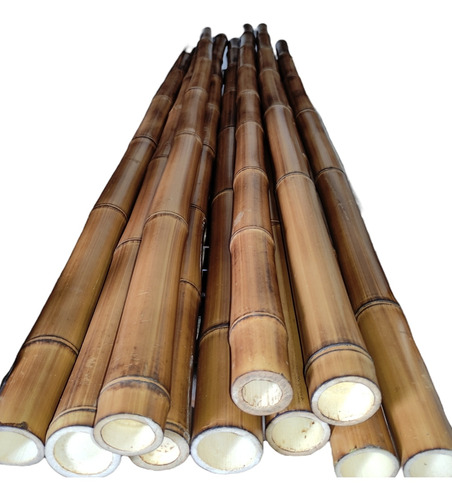 10 Varas De Bambú Natural Olhami 150 Cm Largo / 5 Cm Grosor