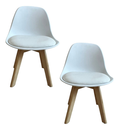 Silla Tulip Set Eames Kids X2 Infantil Base Madera Grupo Sl