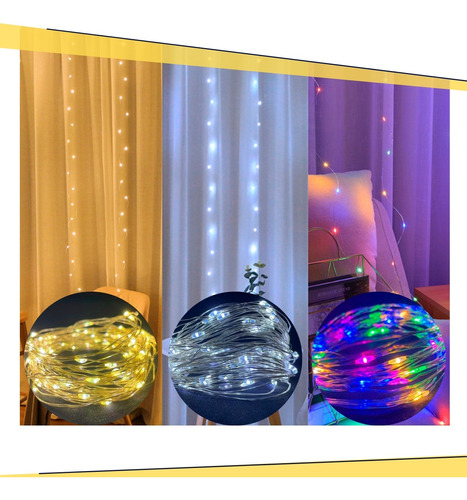 Cortina De Led 3x3 300 Leds Casamento Festas Fio De Fada