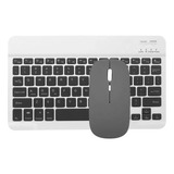 Kit Teclado Y Mouse Mini Bluetooth Negro Blanco