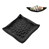 Jogo 24 Pratos Raso Sushi Oriental 15cm Japones Preto