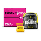 Kit Soma Pro Woman Zma + Creatina + Porta Cáps Sabor Sem Sabor