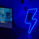 Raio Neon Azul - Base De Acrílico 