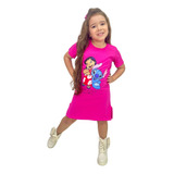 Vestido Camisetão Lilo E Stitch Para Meninas 