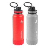 2 Termos Thermoflask Botella Acero Inoxidable 1.2l Color Rojo/gris