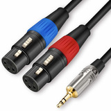 Cable Doble Xlr Hembra A 3.5 Mm Trs, Negro/6.6 Pies