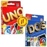 Combo Juego Cartas Uno Y Dos Original Mattel Ruibal Lelab