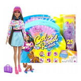 Barbie Color Reveal Set De Regalo Serie Neon Tie-dye Castaña