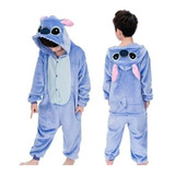 Pijama Mameluco Stitch Disfraz Cosplay Niño Niña Azul