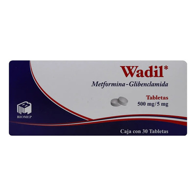 Wadil Metformina Glibenclamida Caja C\u002F30 Tabs De 500\u002F5 Mgc\u002Fu | Meses sin interés