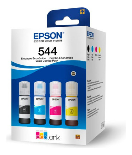 Epson Pack 4 Tintas T544 Negro Y Colores