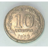 Antigua Moneda De 10 Centavos 1958 Republica Argentina