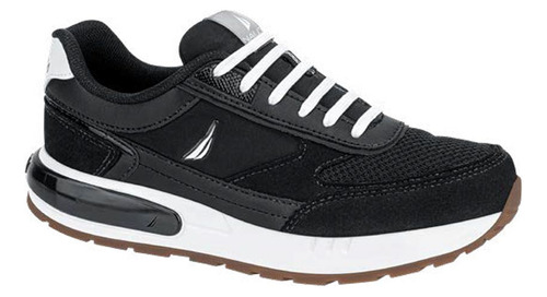 Tenis Casual Urbano Choclo Nautica Ruta Negro Para Mujer