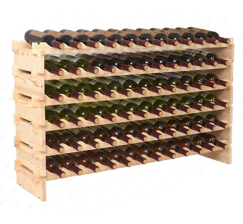 Cava De Vino Soporte De Madera 72 Botellas Organizador 