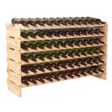 Cava De Vino Soporte De Madera 72 Botellas Organizador 