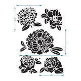 Stencil Flores Reutilizável Ref 4066