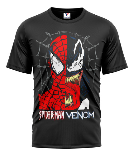 Playera Estilo Spider Man,  100% Algodón Manga Corta Venom