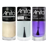 Kit Esmalte Anita Base Niveladora + Secante + Top Brilho