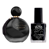 Avon Eau De Parfum Far Away Glamour+esmalte Secado Rap Negro