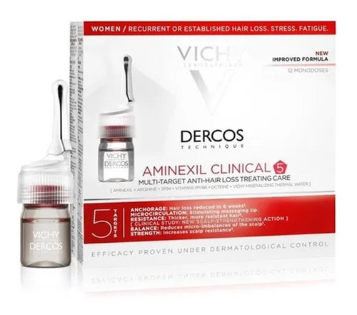 Ampollas Vichy Dercos Tratamiento Anti Caida Para Mujer X 12