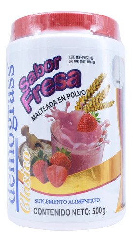 Malteada Demograss Clasico 500 Gr Hoy Sabor Fresa