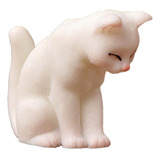 Estatua Blanca De Gatos En Miniatura, Micro Paisaje, Hadas, 