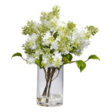 Arreglo Floral De Seda Lila Casi Natural 4805, Blanco 7 X 4,