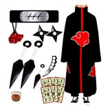 Kit Hidan C/ Manto Akatsuki Infantil + 10 Itens Cosplay Geek