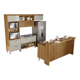 Cozinha Completa Mdf 6 Pç Nesher Princesa Marrom Off White