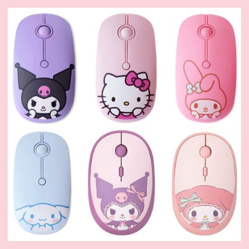Ratón Silencioso Inalámbrico Sanrio Kuromi Hello Kitty Mouse