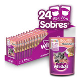 Whiskas Alimento Húmedo Gatitos Soufflé Salmón 24 Sobres