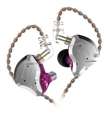 Audífonos In-ear Gamer Kz Zs10 Pro Sin Micrófono Púrpura
