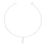 Pulseira Feminina Prata 925 Lua Minguante Mistica