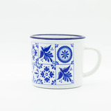 Taza Ceramica Estilo Peltre Talavera Poblana Mexicano Tp1