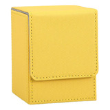 Trading Card Box Holder Pu Leather Card Deck Caja Amarillo