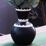 Jarrones De Cerámica Negra Mate Para Decoración Del Hogar, J