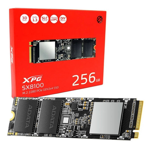 Ssd M.2 Nvme Xpg Sx8100 Pci-e Gen3x4 Asx8100np-256gt-c De 256 Gb