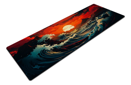 Mousepad Xl Gamer 78x30 Cm Olas Japonesas