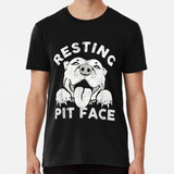 Remera  Perro Pitbull Descansando Pit Face Humor Sarcástico 