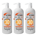 Kit 3 Protetor Solar Fps 30 Toque Seco Uva/uvb Nutriex 1l