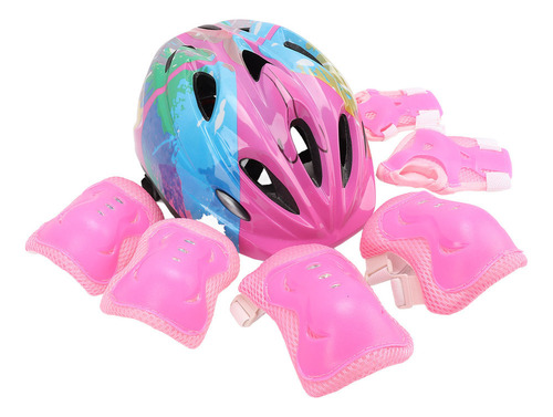 Juego De Casco Y Rodilleras Para Niños, 7 Piezas, Equipo De